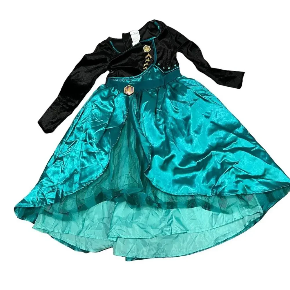 Disney Frozen 2 Anna Deluxe Halloween Costume Dress Detachable Cape Size Small